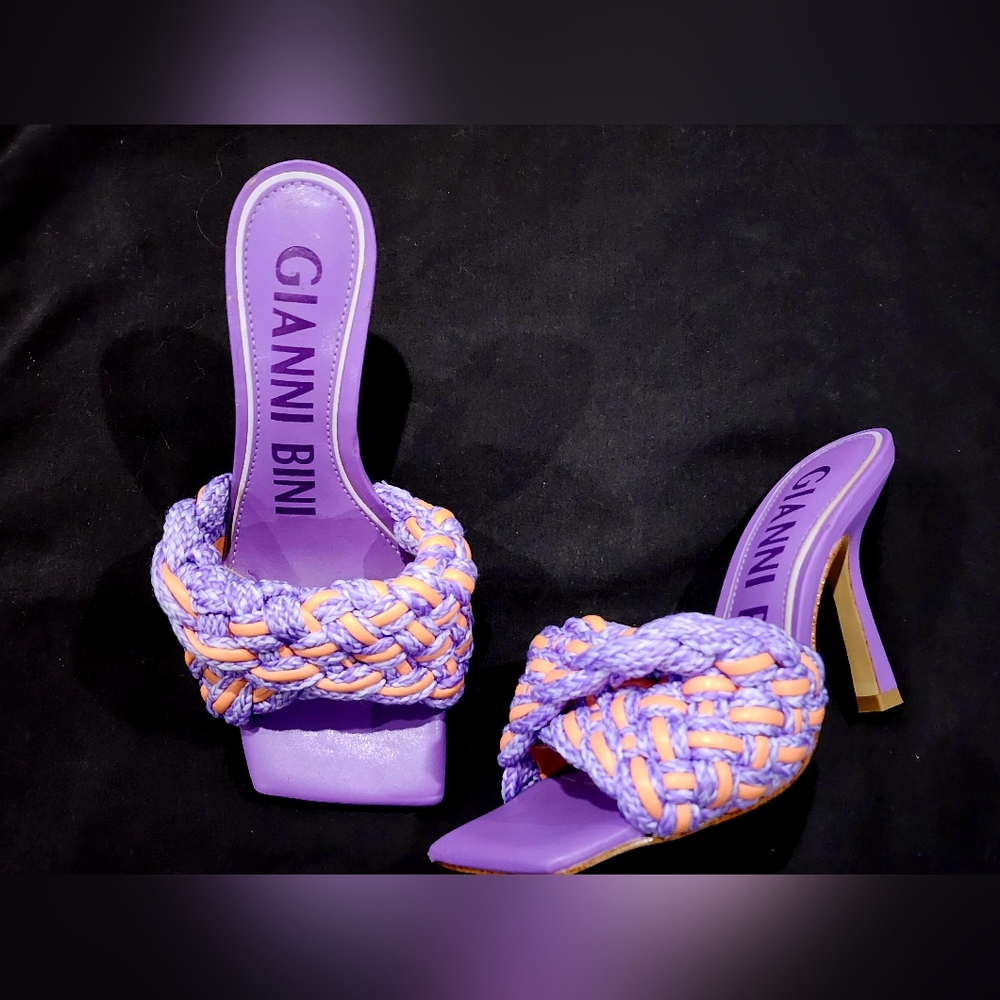 *NWOT* - Gianni Bini | Bibby - Purple & Orange Woven Sandals | US 6.5 Women's - Picture 7 of 10
